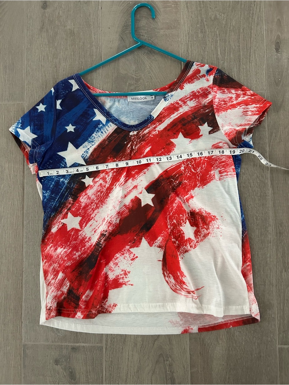 MISSLOOK Red White Blue Star NWOT Short Sleeve Tee Medium